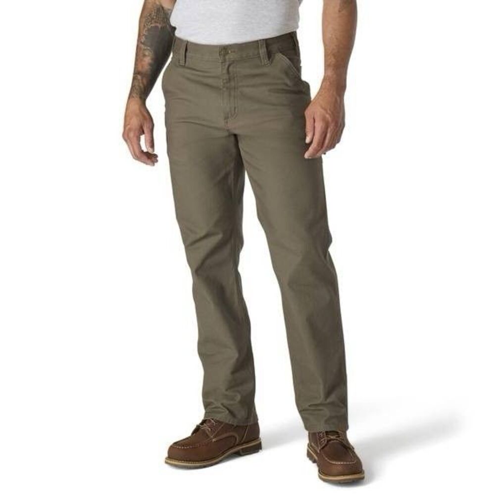 Carhartt Men's 36x34 Relaxed Fit Straight Leg Cotton Blend Pants Olive Green
